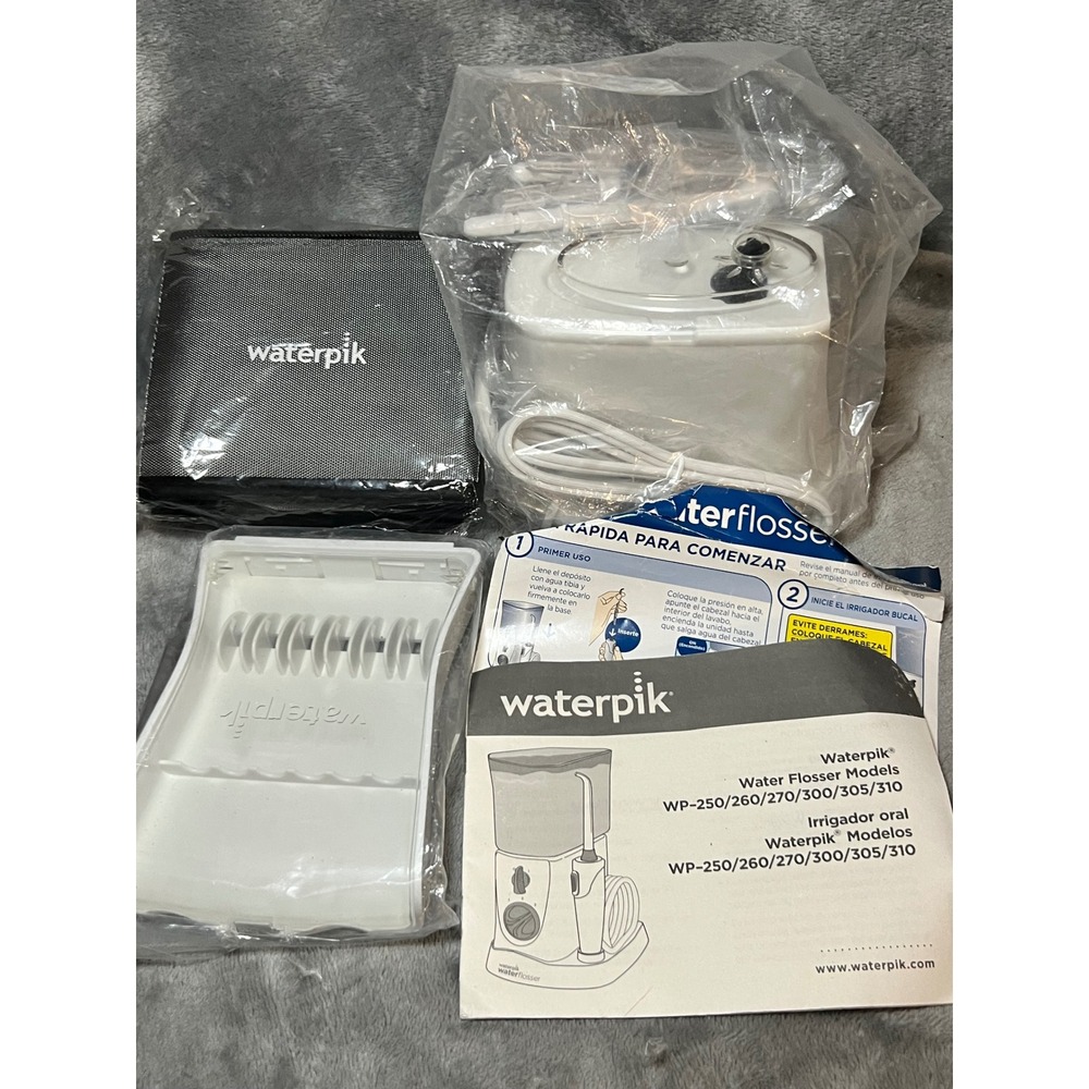 New Open Box Waterpik WP-250 Water Flosser Oral Irrigator Travel Set Case